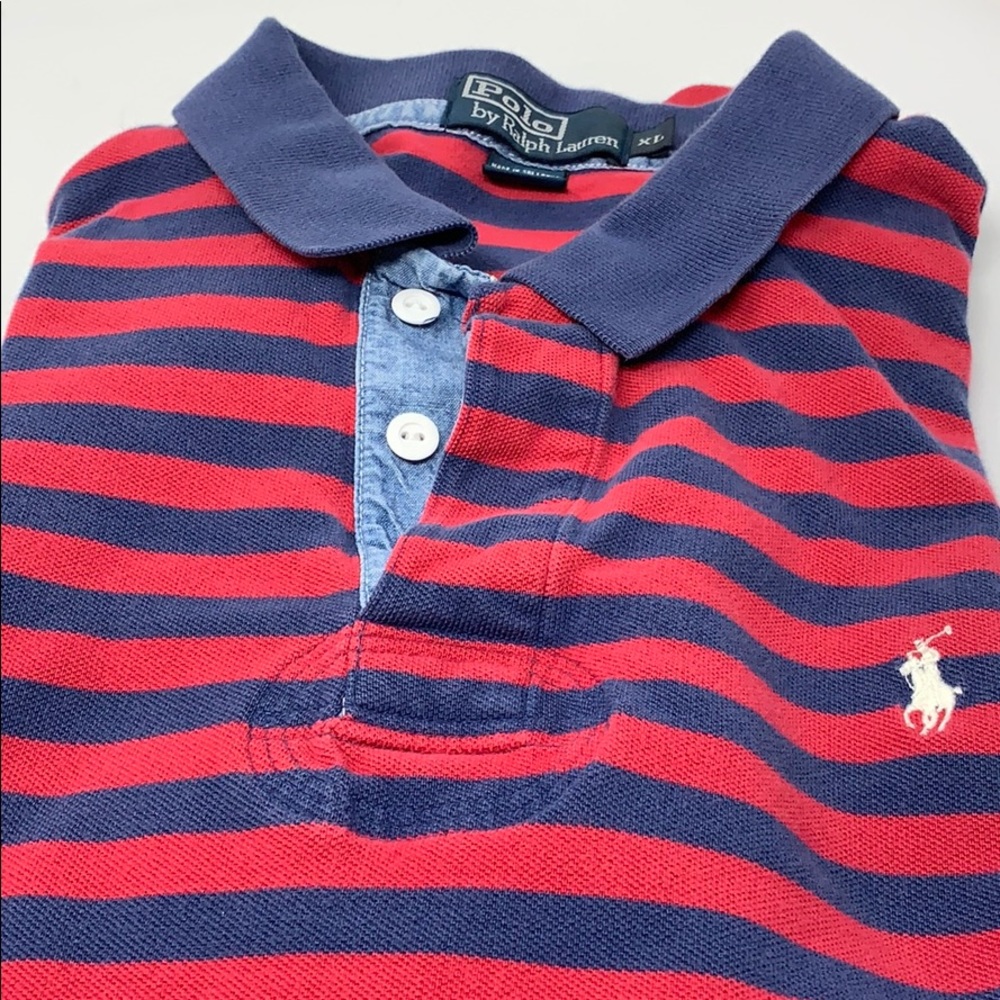 Polo byRalph Lauren Red striped short sleeve shirt
